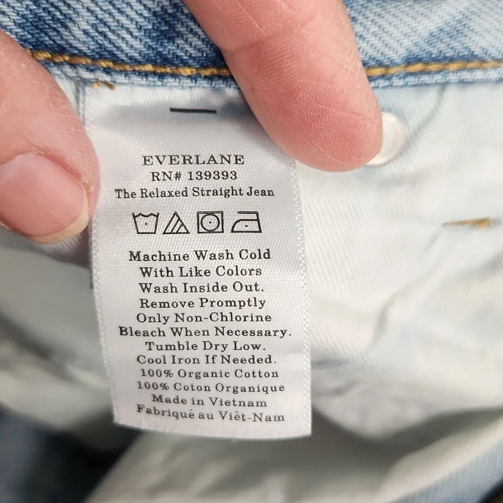 Everlane The Relaxed Straight Fit Organic Cotton‎ Button Fly Straight Leg Jeans